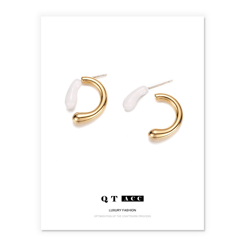 Gold Plated Geometric Minimalist Earring Stud