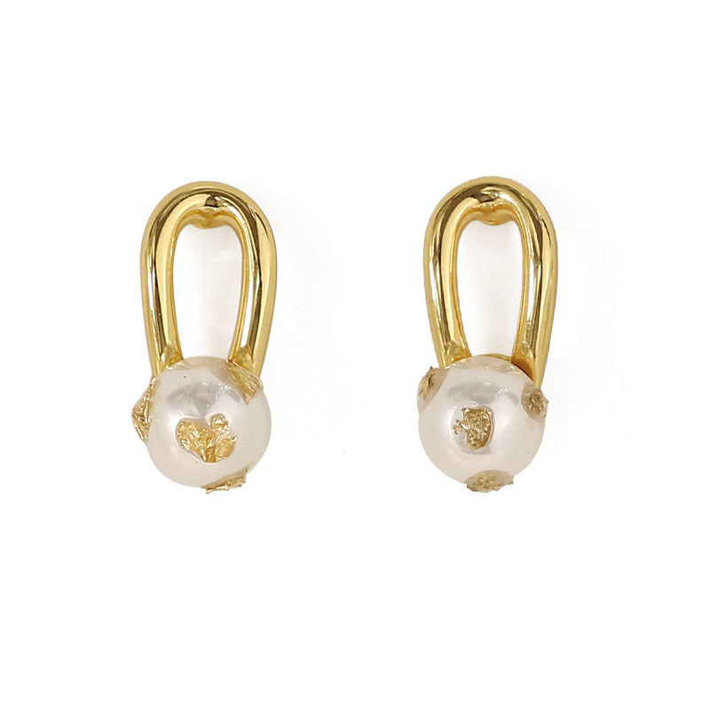 Gold Plated Water Drop Pearl Minimalist Earring Stud