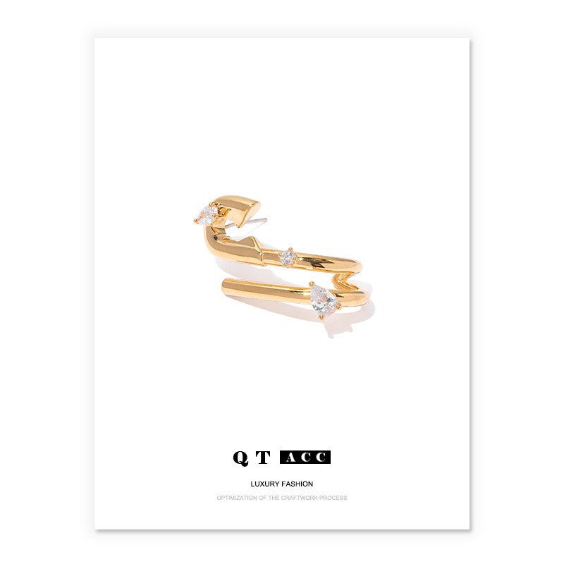 Gold Plated Line Minimalist Earring Stud