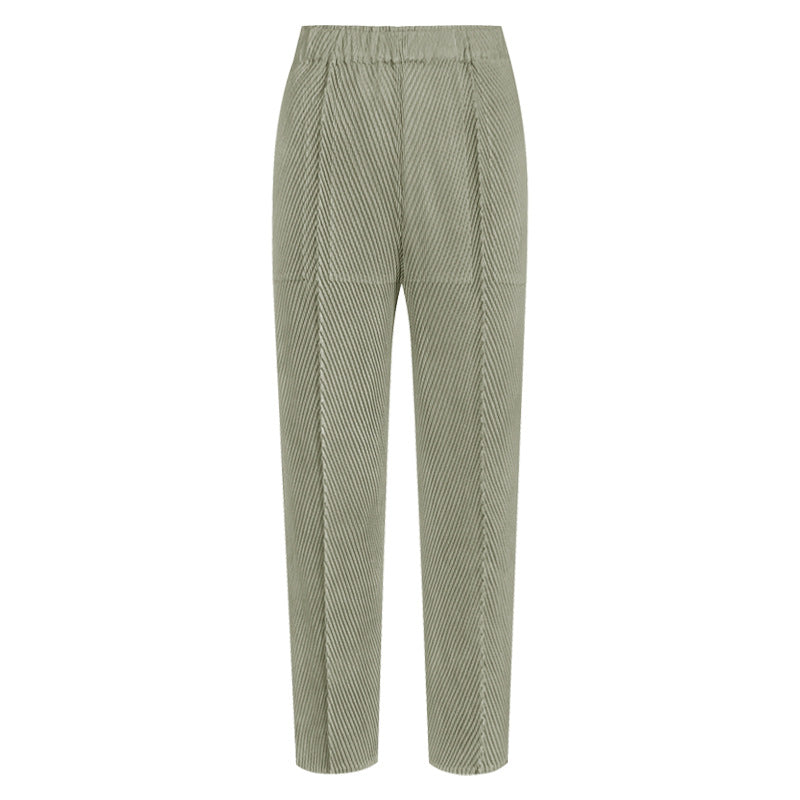 Plissé Pleated Casual Hip Hop Fish Scale Trousers