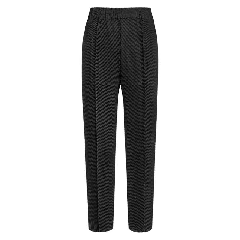 Plissé Pleated Casual Hip Hop Fish Scale Trousers