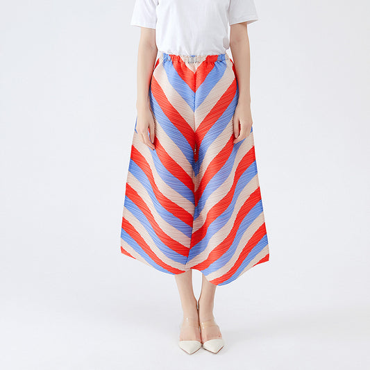 Wide Plissé Pleated Trousers