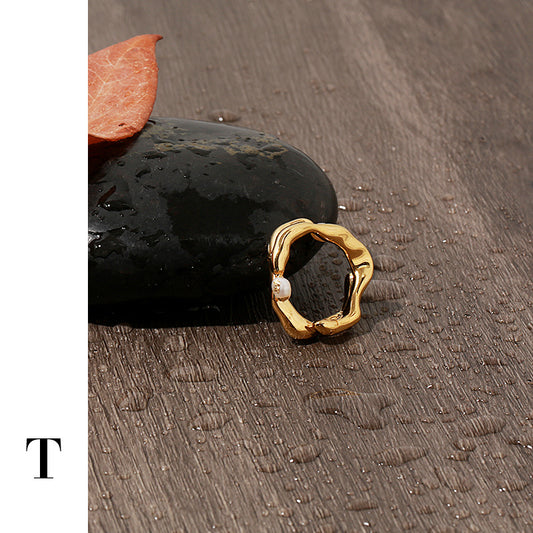 Gold Plated Geometric Minimalist Ring