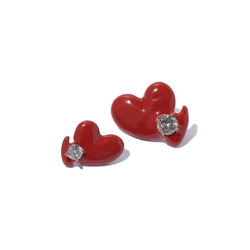 Silver Love Christmas Minimalist Earring Stud