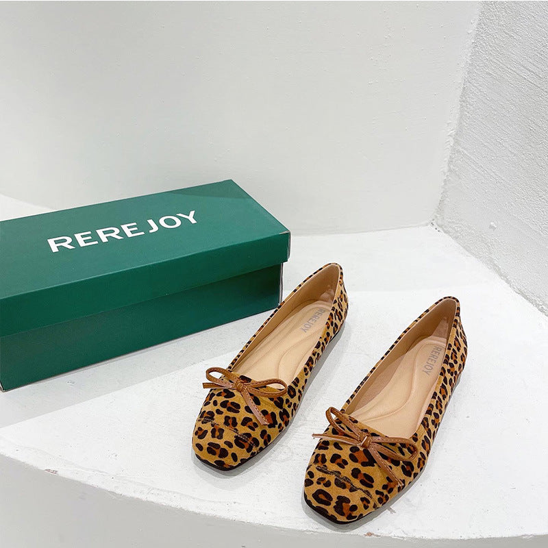 Leopard Round Ballerina Flats