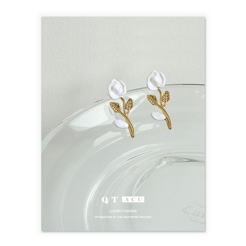 Gold Plated Flower Minimalist Earring Stud