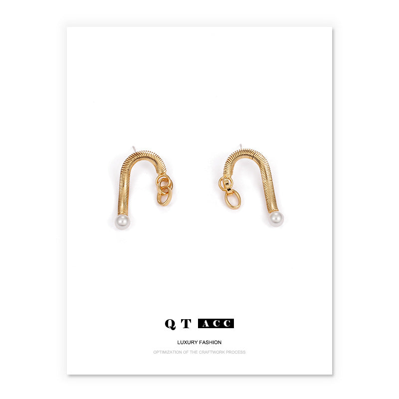 Gold Plated Geometric Minimalist Earring Stud