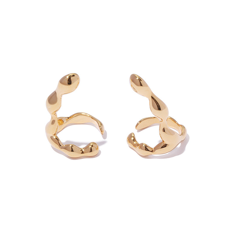 Gold Plated Finger Minimalist Earring Cuff