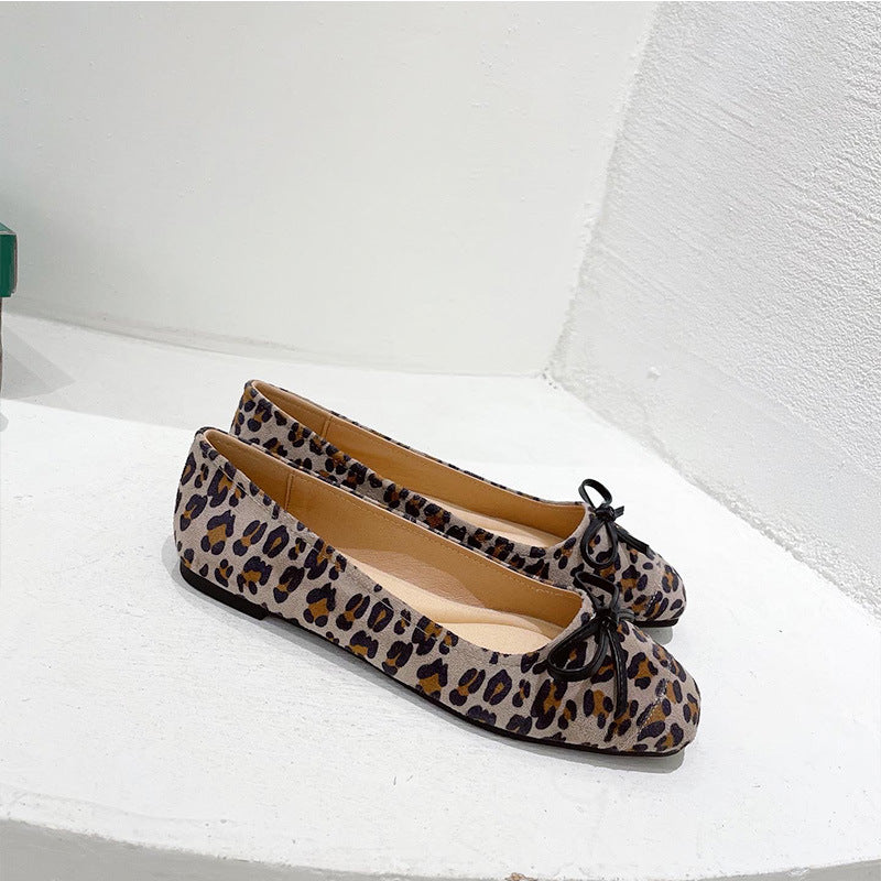 Leopard Round Ballerina Flats