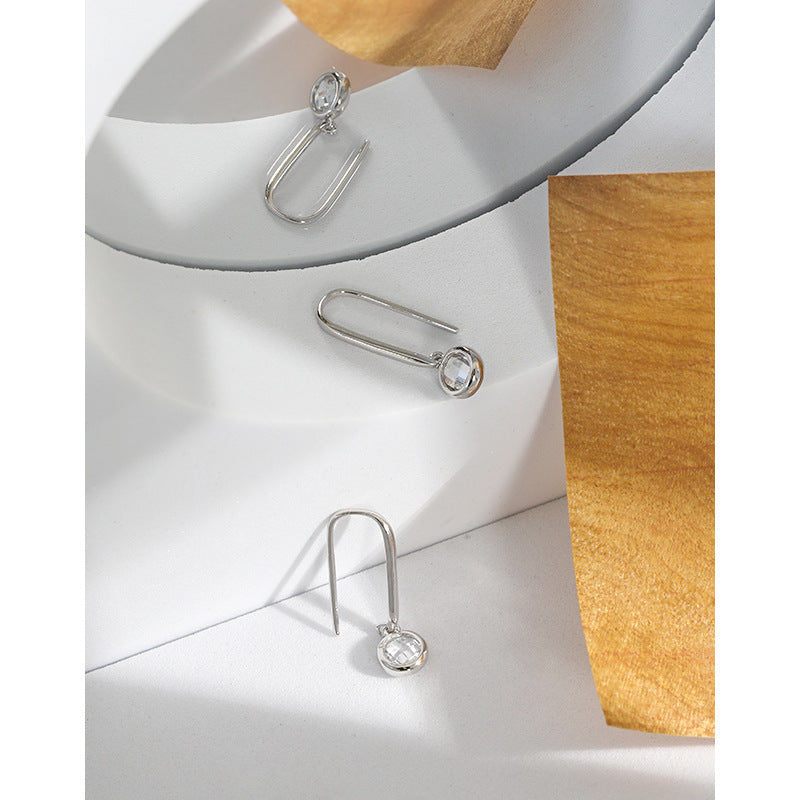 Silver Pin Minimalist Earring Hoops