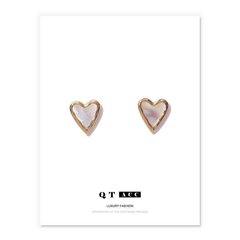 Titanium Steel Heart Minimalist Earring Stud