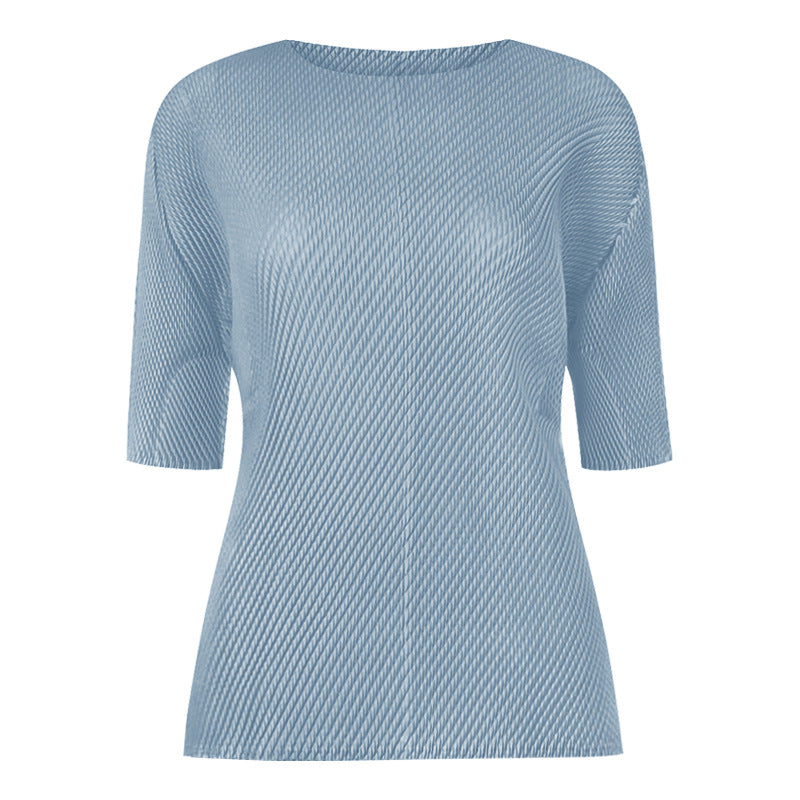 Plissé Pleated Casual Loose Main Line Fish Scale Top