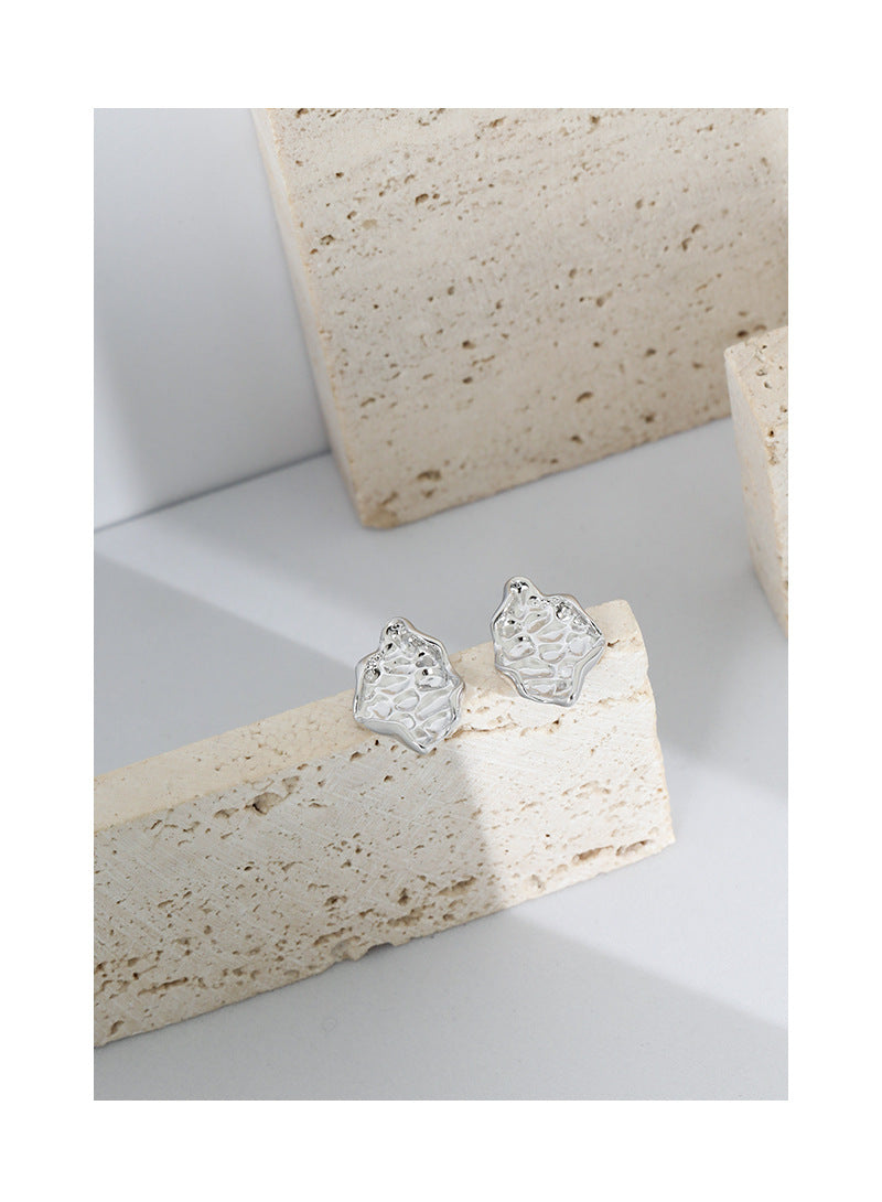 Silver Stone Minimalist Earring Stud