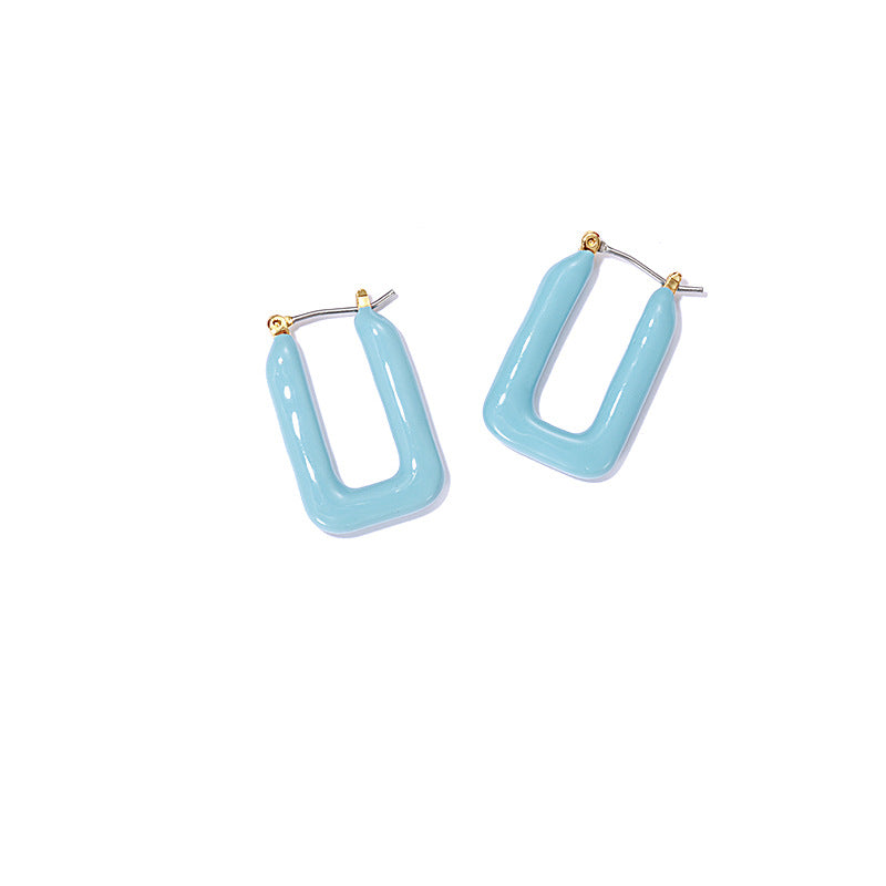 Gold Plated Square Minimalist Earring Hoops