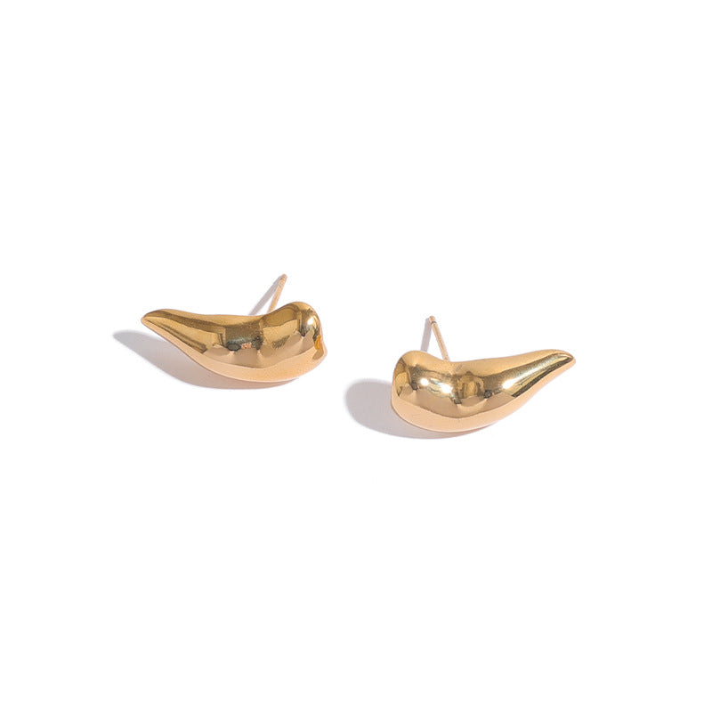 Gold Plated Geometric Minimalist Earring Stud