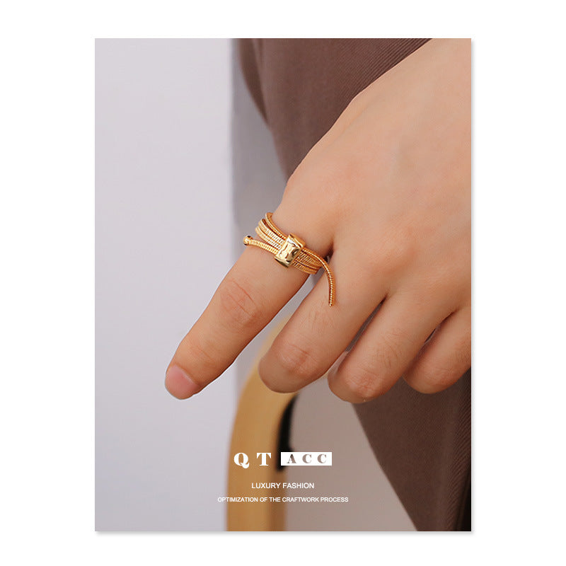 Gold Plated Geometric Minimalist Ring