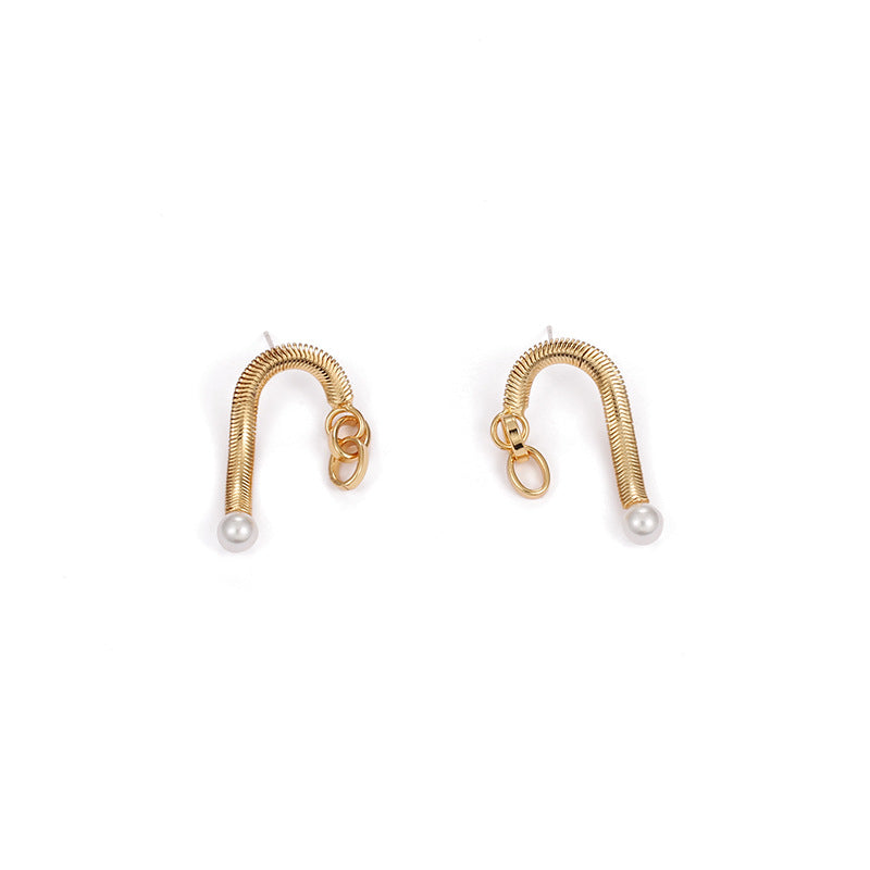 Gold Plated Geometric Minimalist Earring Stud