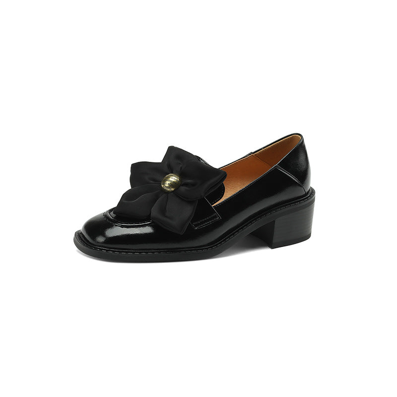 Silk Large Flowers Leather Loafers