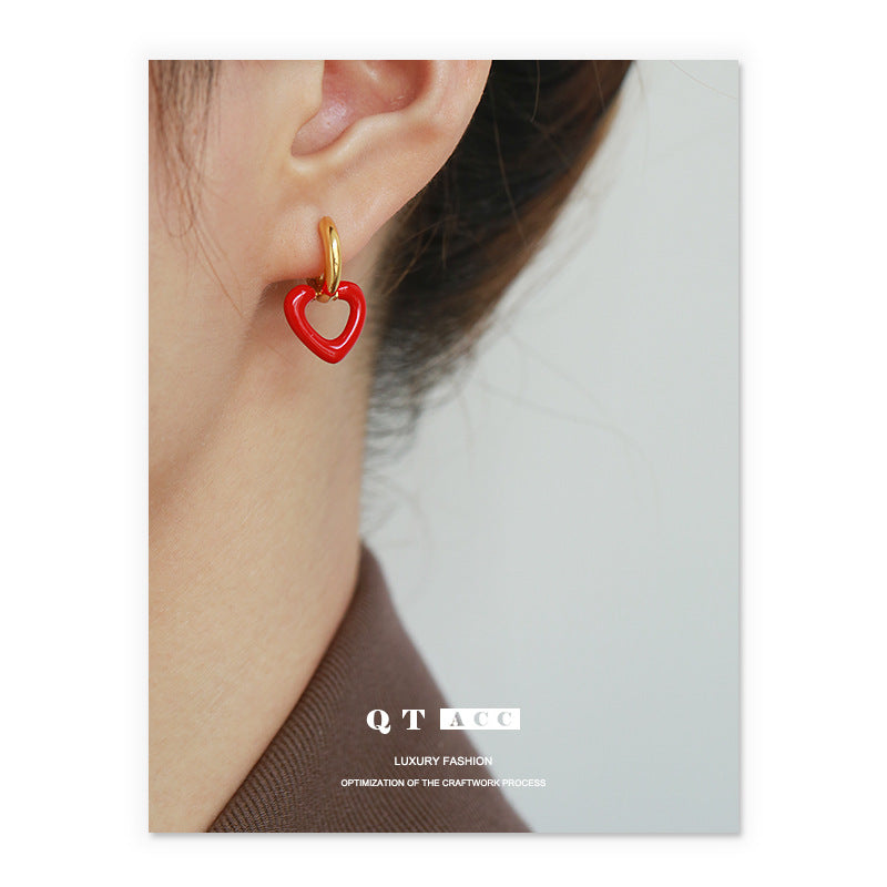 Gold Plated Love Minimalist Earring Hoops