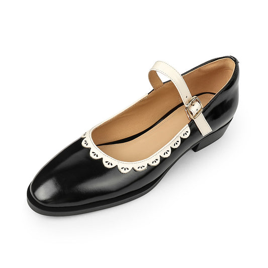 Vintage Colorblock Leather Ballerina Flats