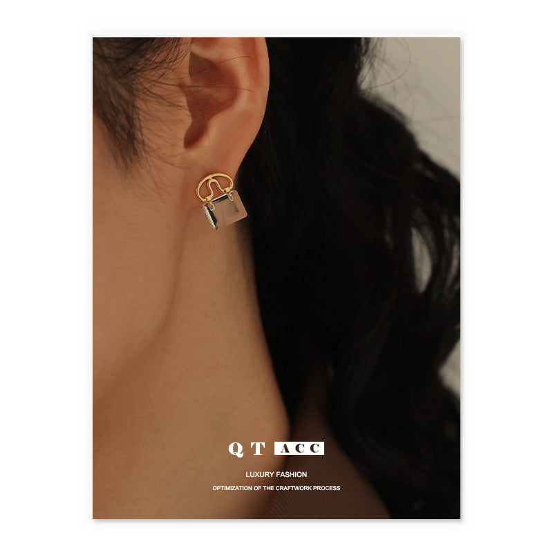 Gold Plated Geometric Minimalist Earring Stud