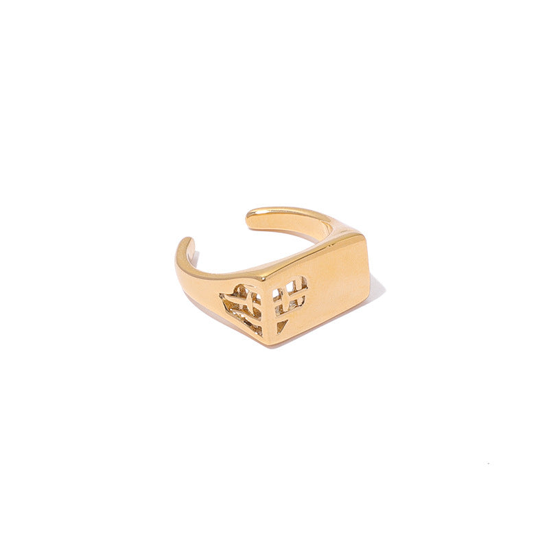 Gold Plated Geometric Cutout Minimalist Ring