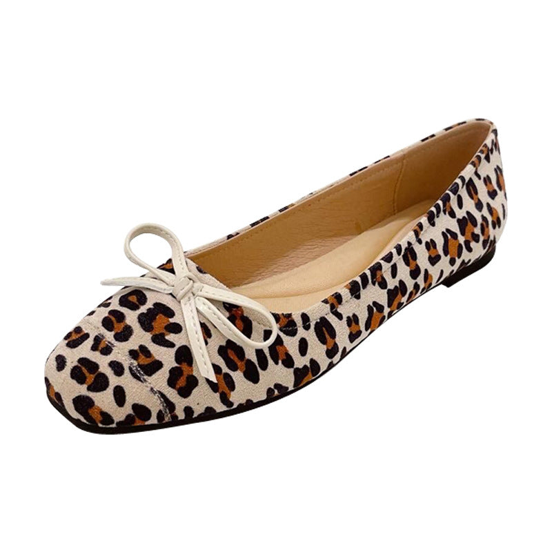 Leopard Round Ballerina Flats