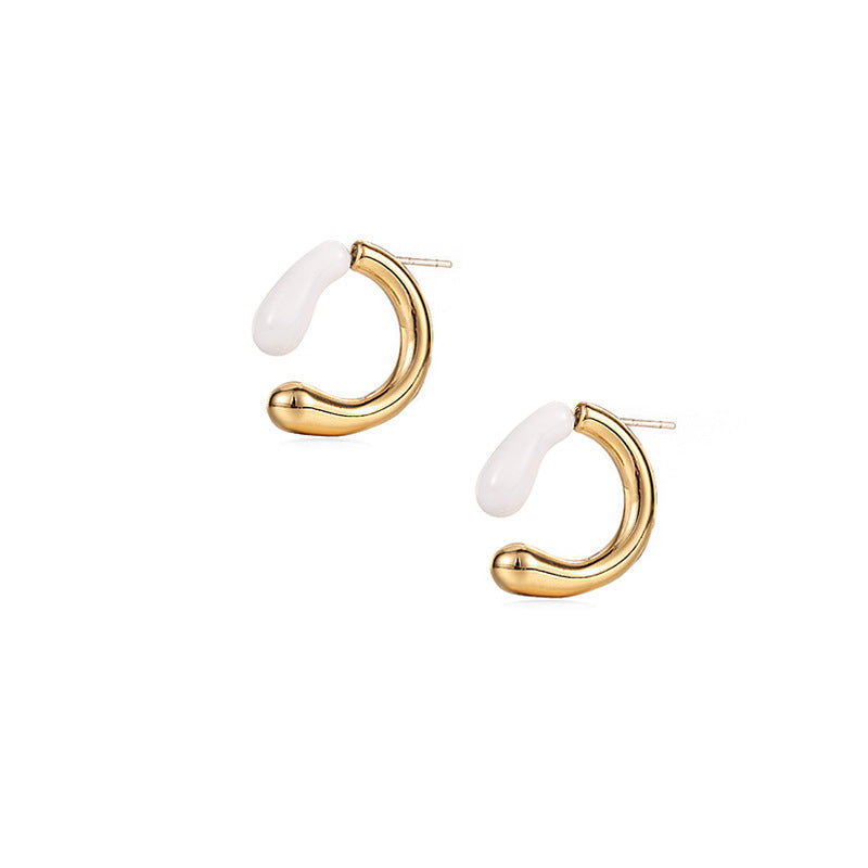 Gold Plated Geometric Minimalist Earring Stud