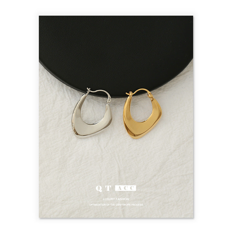 Gold Plated Geometry Minimalist Earring Hoops