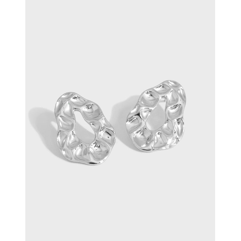 Silver Stone Minimalist Earring Stud