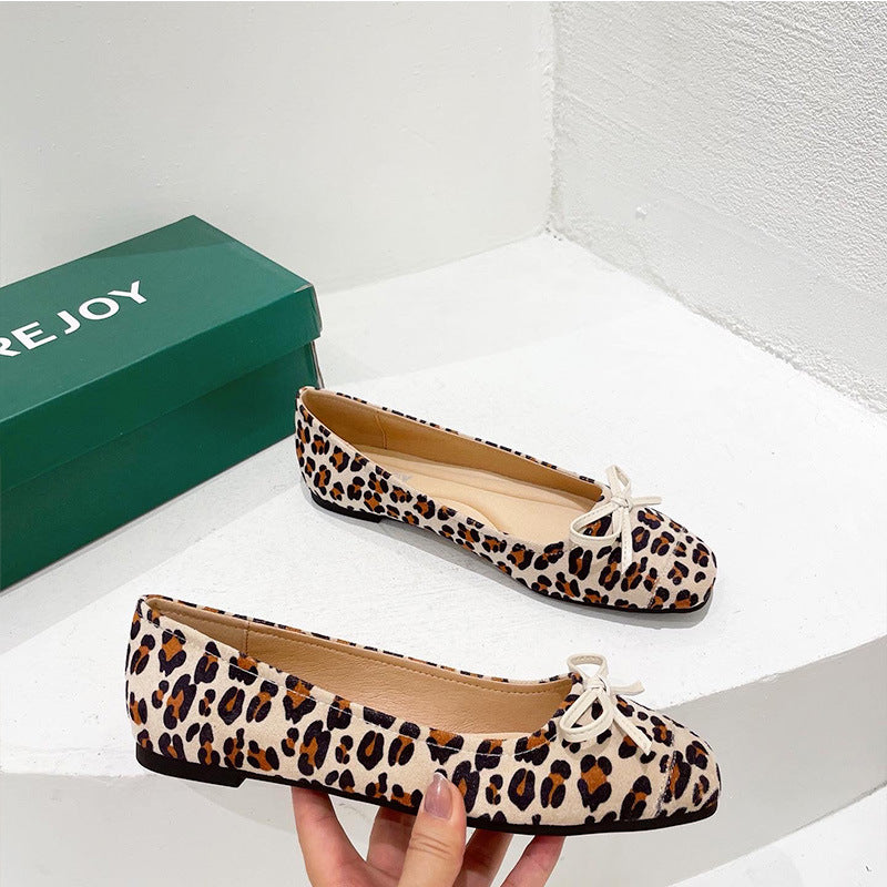 Leopard Round Ballerina Flats