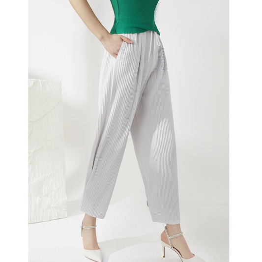 Plissé Pleated Casual Loose Drawstring Trousers