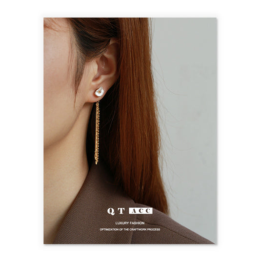 Gold Plated Tassel Minimalist Earring Cuff