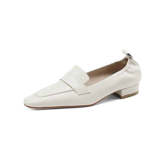 Square Head Leather Loafers