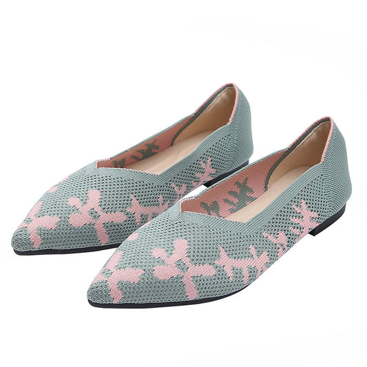 Daisy Knit Weave Ballerina Flats