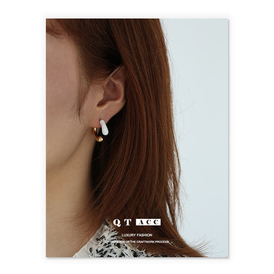 Gold Plated Geometric Minimalist Earring Stud