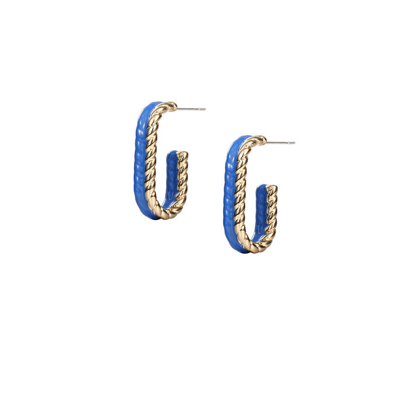 Gold Plated Twist Minimalist Earring Stud