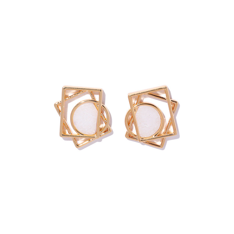 Gold Plated Geometry Minimalist Earring Stud