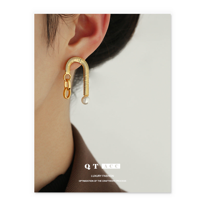 Gold Plated Geometric Minimalist Earring Stud