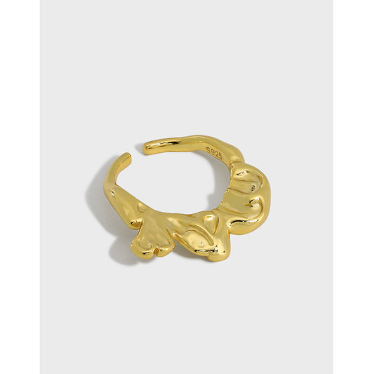 Gold Plated Love Heart Rhinestone Minimalist Ring