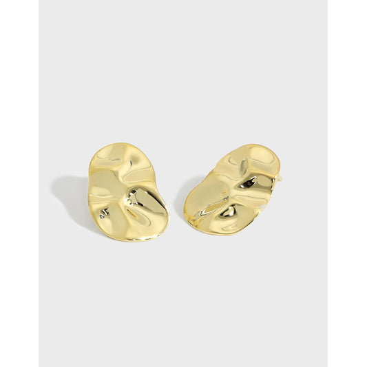 Gold Plated Peas Minimalist Earring Stud