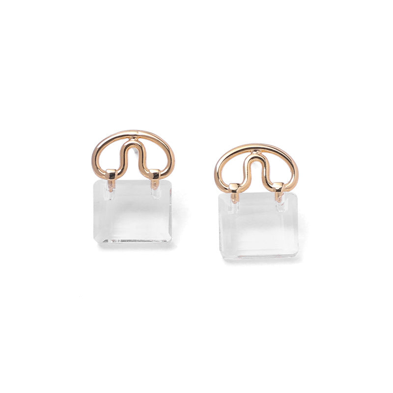 Gold Plated Geometric Minimalist Earring Stud