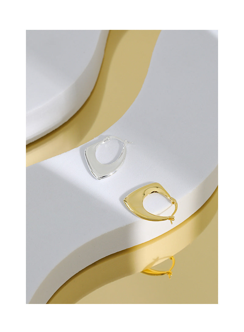 Gold Plated Round Minimalist Earring Hoops