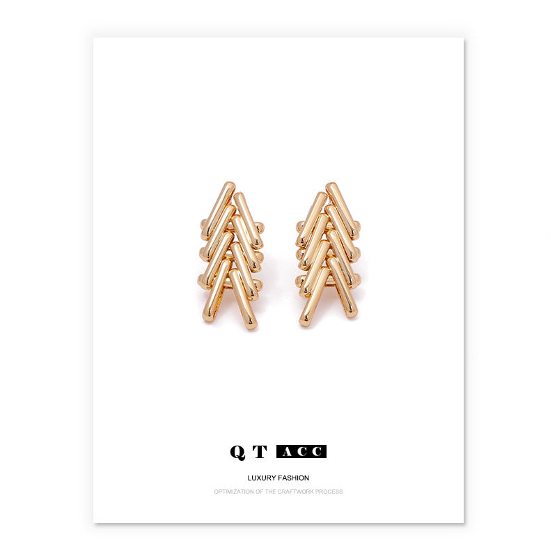 Gold Plated Triangle Minimalist Earring Stud