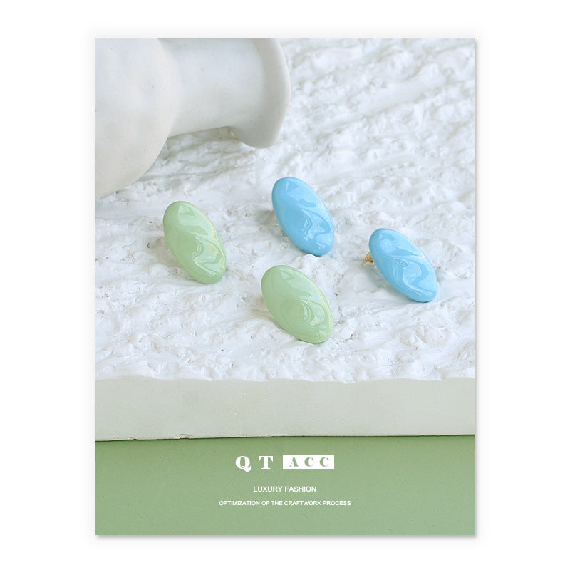 Silver Macaron Minimalist Earring Stud