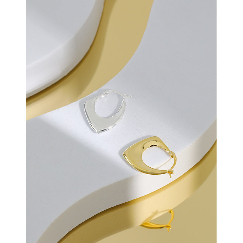 Gold Plated Round Minimalist Earring Hoops