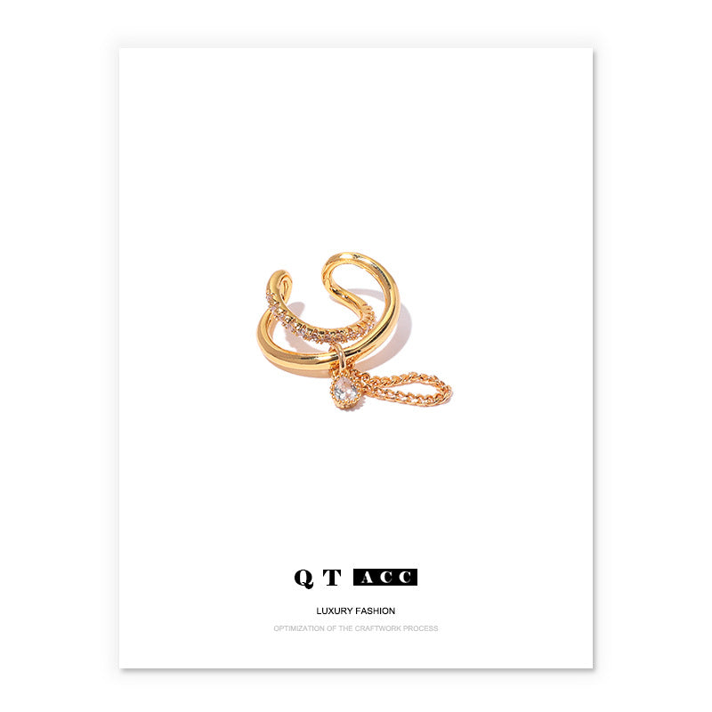 Gold Plated Geometric Twist Minimalist Earring Cuff