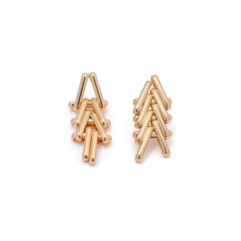 Gold Plated Triangle Minimalist Earring Stud