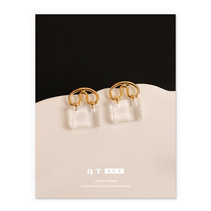 Gold Plated Geometric Minimalist Earring Stud