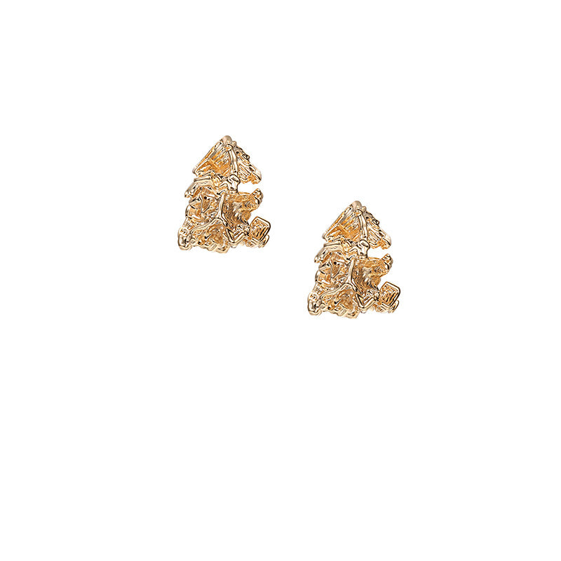 Gold Plated Geometric Minimalist Earring Stud